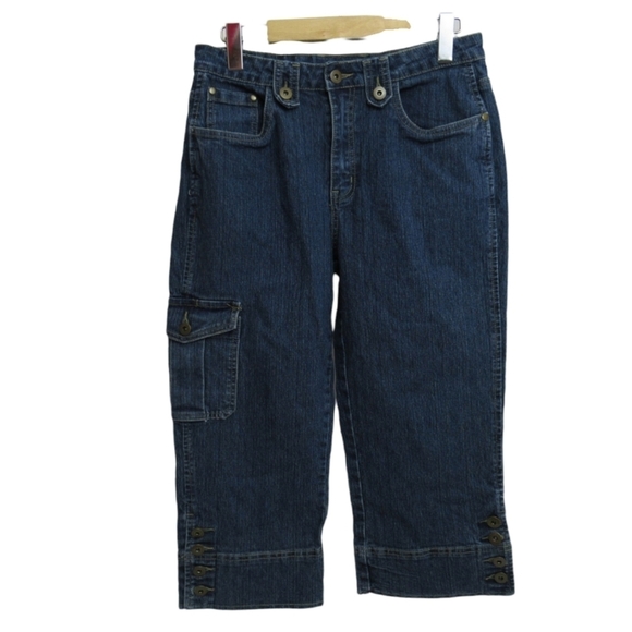 French Twist Women's Blue Denim Capris Size 8 - Picture 1 of 12